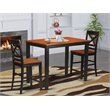 Pemberly Row 3-Piece Wood Counter Height Dining Set in Black & Cherry