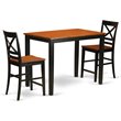 Pemberly Row 3-Piece Wood Counter Height Dining Set in Black & Cherry