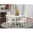 Pemberly Row 5-Pc Wooden Kitchen Table Set in Linen White Finish