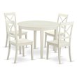 Pemberly Row 5-Pc Wooden Kitchen Table Set in Linen White Finish