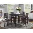 Pemberly Row 5-Piece Rubberwood Counter Dining Set in Black Finish