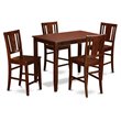 Pemberly Row 5-Piece Counter Height Dining Set with Wooden Chairs in Mahogany