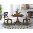 Pemberly Row 3-Piece Dining Set with X-Back Chairs in Mahogany