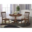 Pemberly Row 3-Piece Dining Set with Slatted Chairs in Mahogany Finish