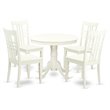 Pemberly Row Antique 5-Piece Dining Table Set in Linen White Wood