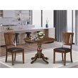 Pemberly Row 3-Piece Mahogany Dining Set with Faux Leather Chairs