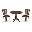 Pemberly Row 3-Piece Mahogany Dining Set with Faux Leather Chairs