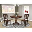 Pemberly Row 3-Piece Dining Set with Panel Back in Mahogany Wood