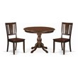 Pemberly Row 3-Piece Dining Set with Panel Back in Mahogany Wood
