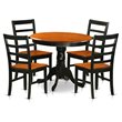 Pemberly Row 5-Piece Wood Dining Set with Round Table in Black and Cherry