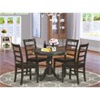 Pemberly Row Antique 5-Piece Wood Kitchen Set in Cappuccino