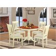 Pemberly Row Antique 5-Piece Wood Dining Set with Cushioned Seats