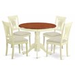 Pemberly Row Antique 5-Piece Wood Dining Set with Cushioned Seats