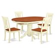Pemberly Row 5-Piece Rubberwood Dining Set in Buttermilk and Cherry