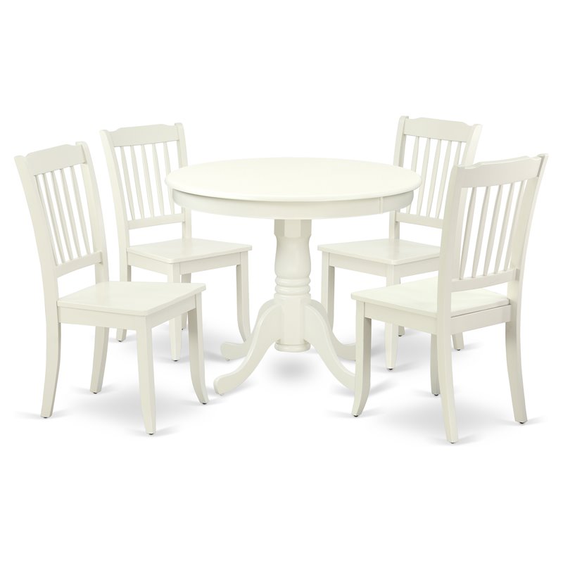 Pemberly Row 5-Piece Wooden Kitchen Set Round Table and Chairs