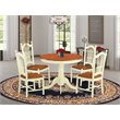 Pemberly Row 5-Piece Wood Dining Set Buttermilk & Cherry Finish Rubberwood