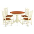 Pemberly Row 5-Piece Wood Dining Set Buttermilk & Cherry Finish Rubberwood