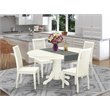 Pemberly Row 5-Piece Wood Dining Table Set in Linen White Finish