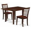 Pemberly Row 3-Piece Wooden Dining Set with Ladder-Back Chairs in Mahogany