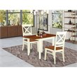 Pemberly Row 3-Piece Dining Set with X-Back Chairs in Buttermilk/Cherry