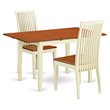 Pemberly Row Norfolk 3-Piece Wood Dining Set with Self-Storage Leaf