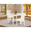 Pemberly Row Norfolk 3-Piece Wood Dining Set with Linen White Finish