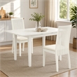 Pemberly Row Norfolk 3-Piece Wood Dining Set with Linen White Finish