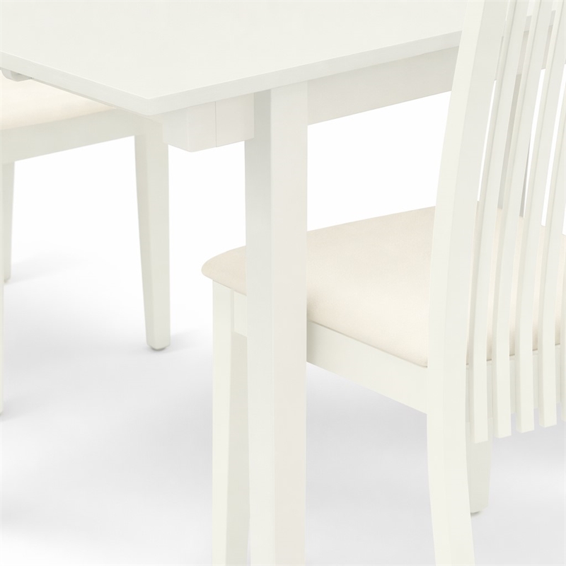 Pemberly Row Norfolk 3-Piece Wood Dining Set with Linen White Finish