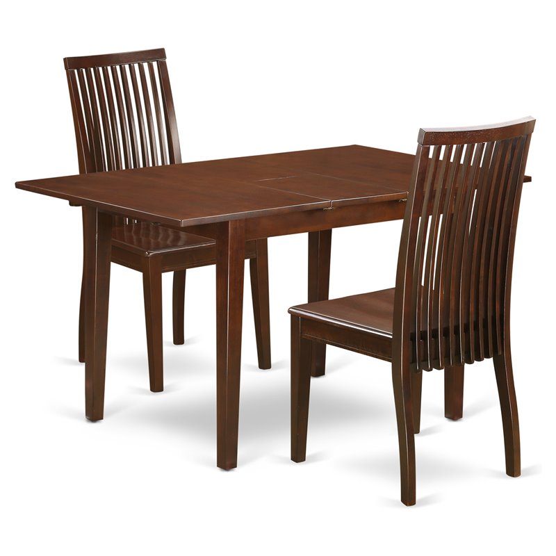 Pemberly Row 3-Piece Mahogany Dining Set with Extendable Leaf