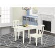 Pemberly Row 3-Piece Dining Set Wood Linen White Finish