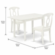 Pemberly Row 3-Piece Dining Set Wood Linen White Finish