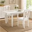 Pemberly Row 3-Piece Dining Set Wood Linen White Finish