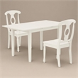 Pemberly Row 3-Piece Dining Set Wood Linen White Finish
