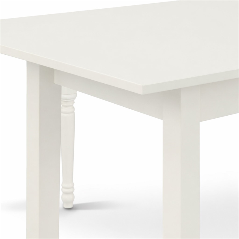 Pemberly Row 3-Piece Dining Set Wood Linen White Finish