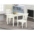 Pemberly Row 3-Piece Dining Set Rubber Wood Linen White Finish