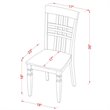 Pemberly Row 3-Piece Dining Set Rubber Wood Linen White Finish