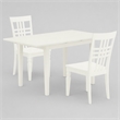 Pemberly Row 3-Piece Dining Set Rubber Wood Linen White Finish