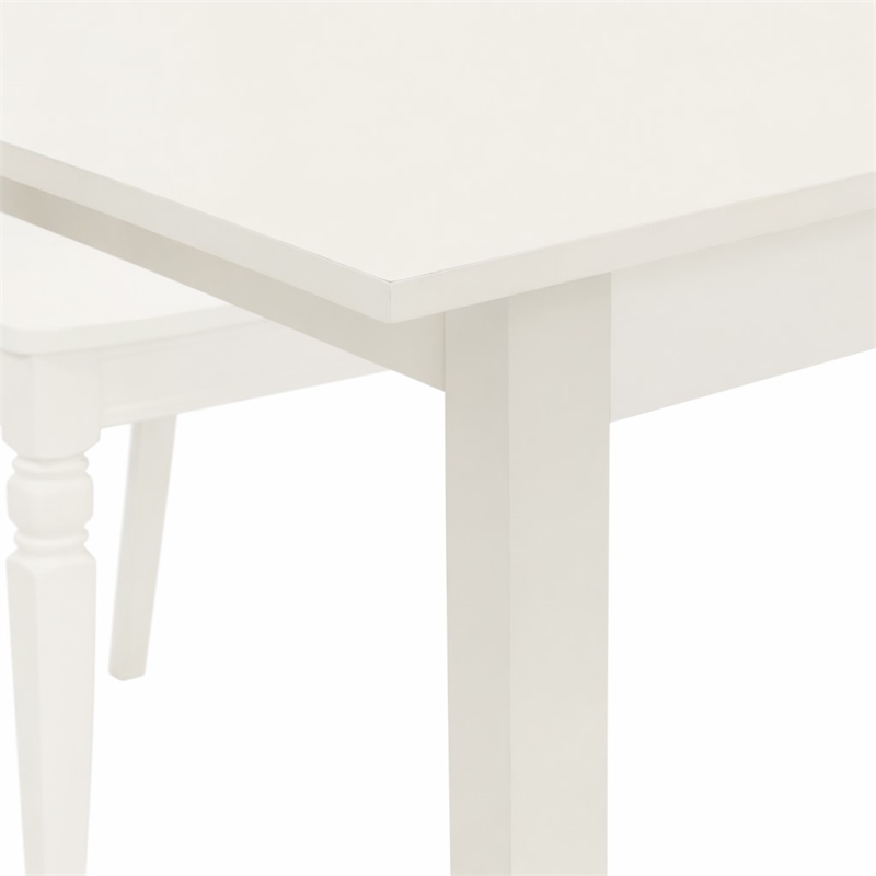 Pemberly Row 3-Piece Dining Set Rubber Wood Linen White Finish