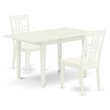 Pemberly Row 3-Piece Dining Set Rubber Wood Linen White Finish