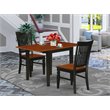 Pemberly Row Norden 3-Piece Dining Set Slat Back Chairs Black/Cherry
