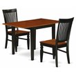 Pemberly Row Norden 3-Piece Dining Set Slat Back Chairs Black/Cherry