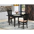 Pemberly Row 3-Piece Dining Set with Slatted Black Chairs and Black Table
