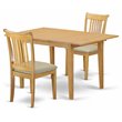Pemberly Row Norfolk 3-Piece Dining Table Set with Oak Finish