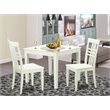 Pemberly Row 3-Piece Table and Slatted Back Chairs Dining Set in Linen White