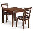 Pemberly Row 3-Piece Wood Dinette Table Set in Mahogany Finish