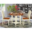 Pemberly Row 3-Piece Round Wood Dining Table Set in Buttermilk & Cherry