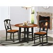 Pemberly Row 3-Piece Wood Dining Table Set in Black and Cherry
