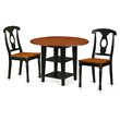 Pemberly Row 3-Piece Wood Dining Table Set in Black and Cherry