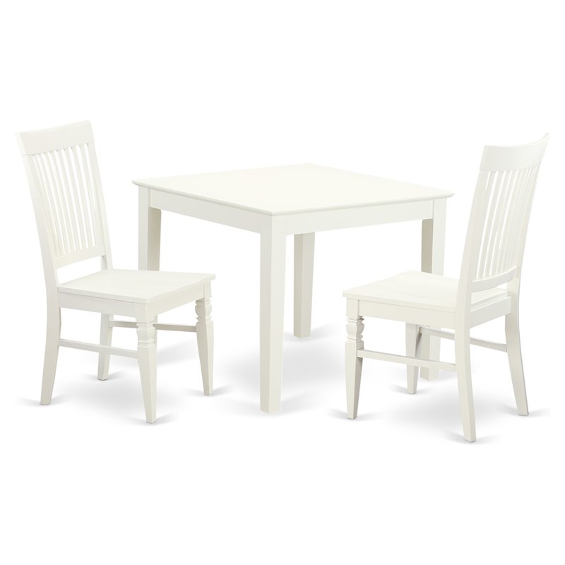 Pemberly Row 3-Piece Wood Dining Set with Linen White Finish