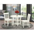 Pemberly Row Sudbury 3-Piece Wood Dining Table Set in Linen White